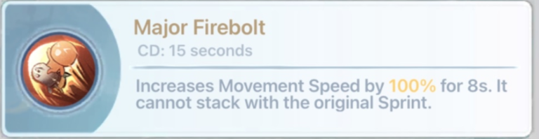 Major Firebolt Skill
